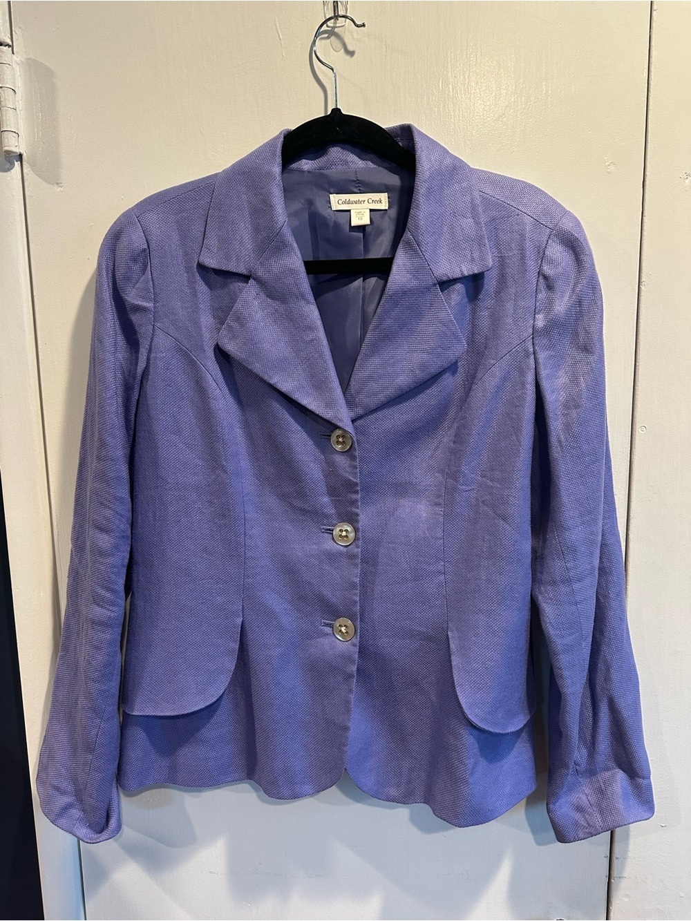 Coldwater Creek Lavender Linen Blazer Jacket - Picture 1 of 8